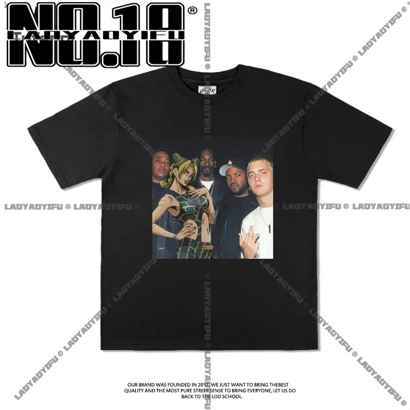 Quadratic Linkage Eminem Lord Dog Lord Jojo Loose Hip Hop Street Tide Brand Rap Short Sleeve T-shirt
Quadratic Linkage Eminem Lord Dog Lord Jojo Loose Hip Hop Street Tide Brand Rap Short Sleeve T-shirt