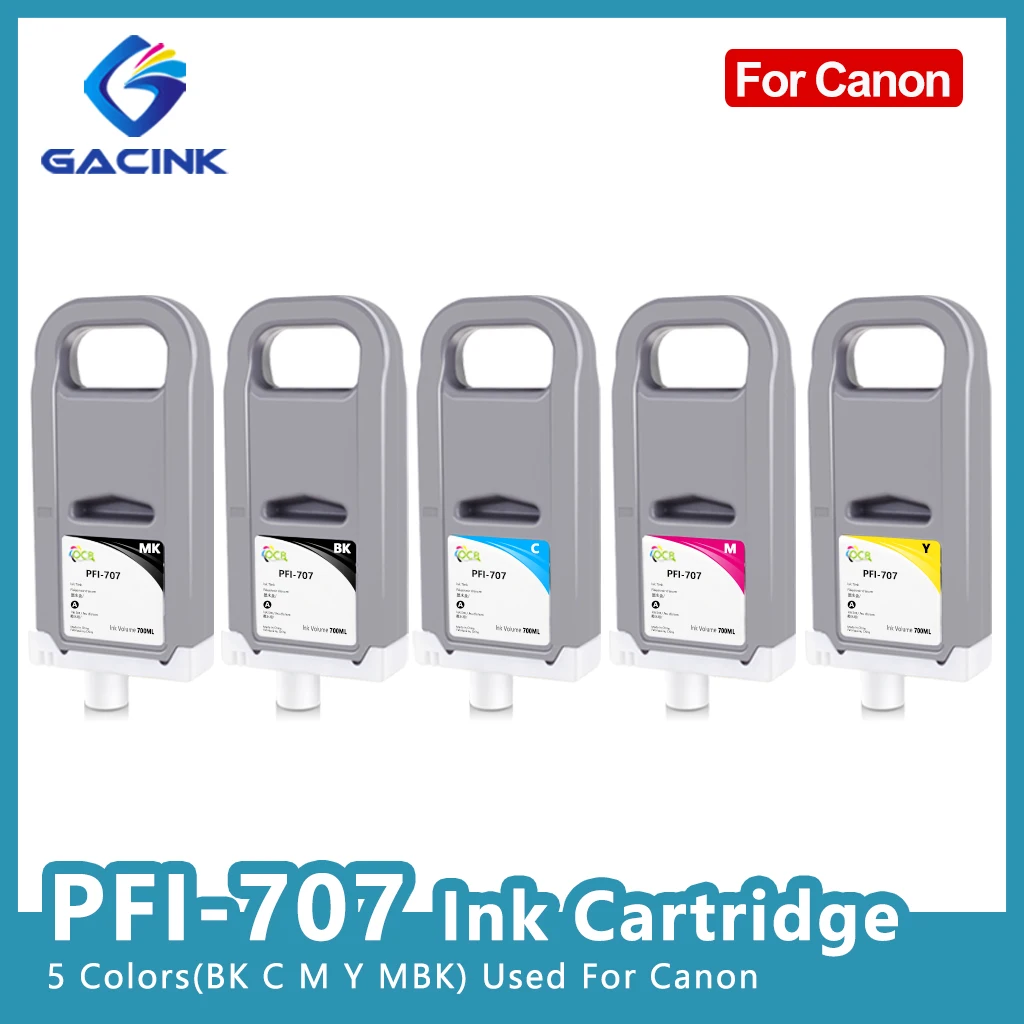 

700ML*5 For Canon PFI-707 PFI 707 Compatible Ink Cartridge For Canon imagePROGRAF IPF830 IPF840 IPF850 Dye/Pigment Ink