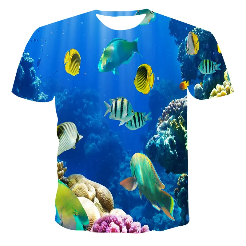 Europe and the United Marine animals and plants 3D digital printing men and women short sleeve casual children's T-shirts
Europe and the United Marine animals and plants 3D digital printing men and women short sleeve casual children's T-shirts