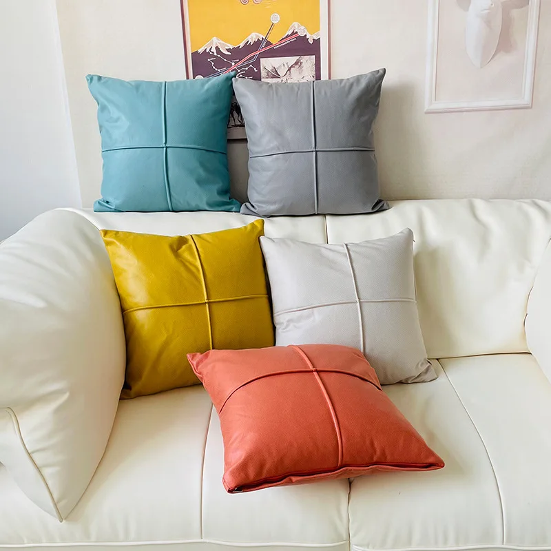 Cushion Cover 45x45cm Nordic Simple Style Leather Splicing Solid Color Pillow Case for Sofa Living Room Bedroom Home Decoration
Cushion Cover 45x45cm Nordic Simple Style Leather Splicing Solid Color Pillow Case for Sofa Living Room Bedroom Home Decoration