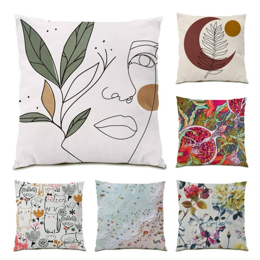 Polyester Linen Sofa Decorative Pillow Case Artistic Sofas for Living Room Velvet Abstract Plant Color Cushion Cover 45x45 E0425
Polyester Linen Sofa Decorative Pillow Case Artistic Sofas for Living Room Velvet Abstract Plant Color Cushion Cover 45x45 E0425