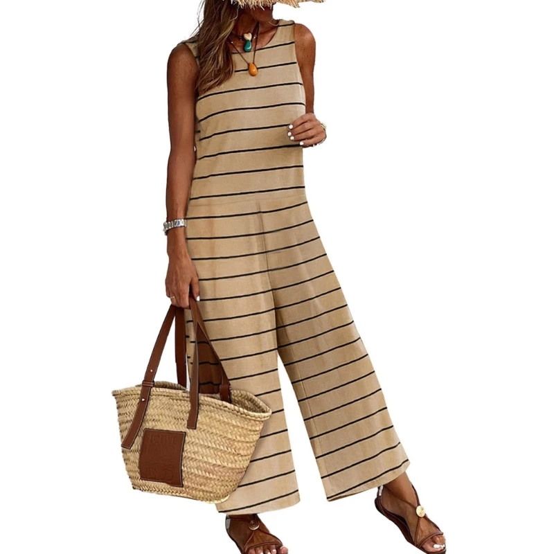 Женский комбинезон с широкими штанинами Комбинезон без рукавов с высокой талией Полосатый комбинезон Комбинезон
Женский комбинезон с широкими штанинами Комбинезон без рукавов с высокой талией Полосатый комбинезон Комбинезон