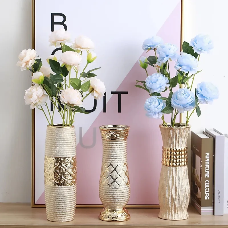 30CM Europe Gold Ceramic Vase Home Decor Creative Design Porcelain Decorative Flower Vase For Wedding Decoration
30CM Europe Gold Ceramic Vase Home Decor Creative Design Porcelain Decorative Flower Vase For Wedding Decoration
