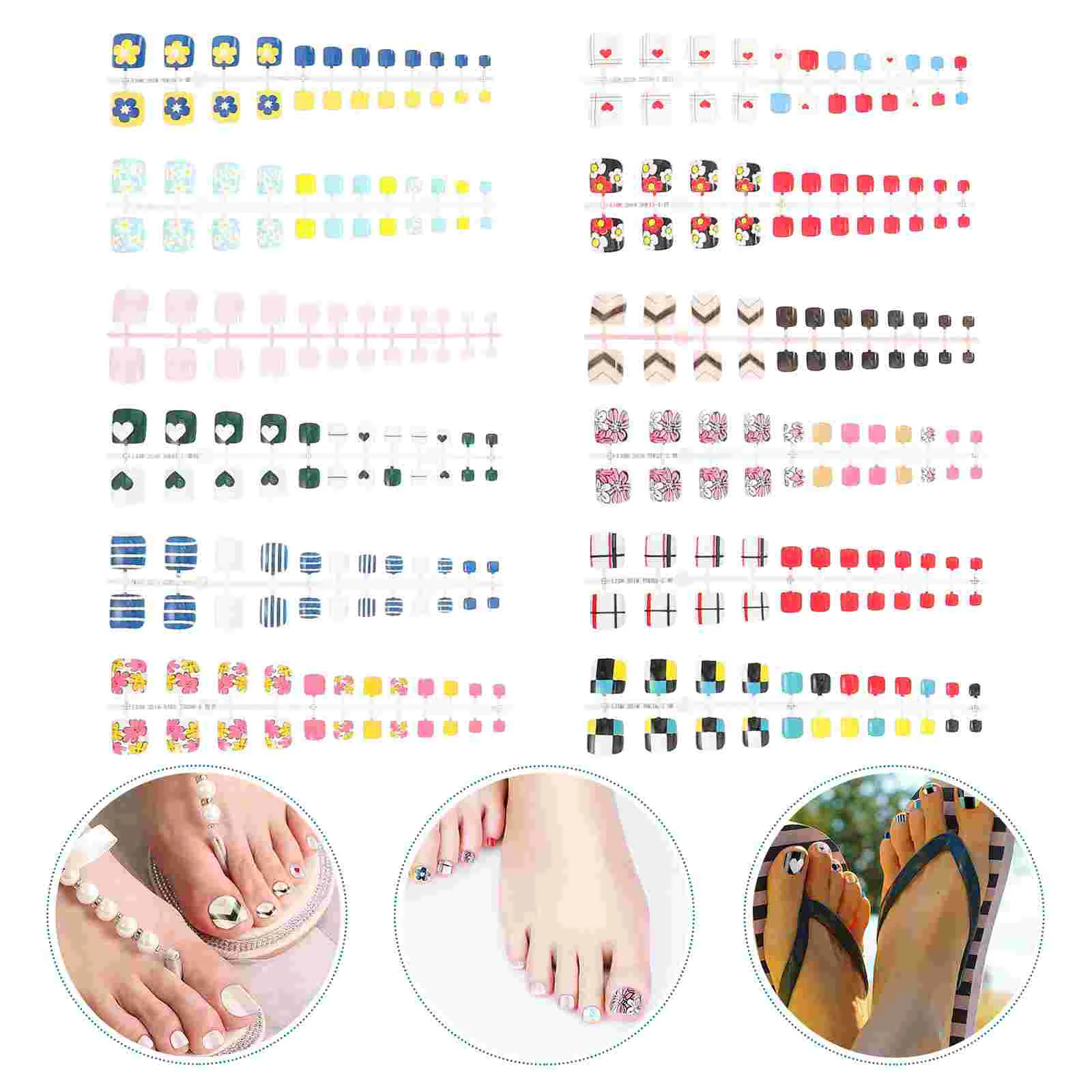 12 Sets/288pcs Plastic Toe Nail Cover Kids Fake Nails Full Coverage False Patch Salon Supplies Child Square
12 Sets/288pcs Plastic Toe Nail Cover Kids Fake Nails Full Coverage False Patch Salon Supplies Child Square