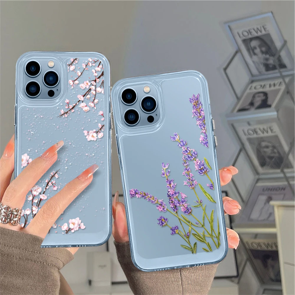 Transparent Lavender Floral Phone Case for iPhone 14 13 12 11 Pro Max Mini XS XR X Back Cover for iPhone14promax Clear Fundas
Transparent Lavender Floral Phone Case for iPhone 14 13 12 11 Pro Max Mini XS XR X Back Cover for iPhone14promax Clear Fundas