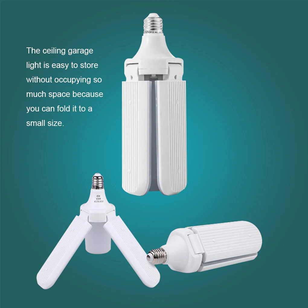 Home Foldable Ceiling Light 6500K 45W 85-265V LED Light Bulb 3 Leaves Cold White Workshop Lamp
Home Foldable Ceiling Light 6500K 45W 85-265V LED Light Bulb 3 Leaves Cold White Workshop Lamp