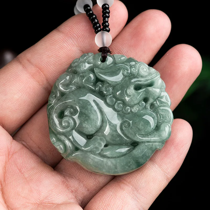 Burmese Jade Pixiu Pendant Carved Real Pendants Jewelry Gift Necklace Luxury Jadeite Fashion Gemstone Emerald Green Natural
Burmese Jade Pixiu Pendant Carved Real Pendants Jewelry Gift Necklace Luxury Jadeite Fashion Gemstone Emerald Green Natural