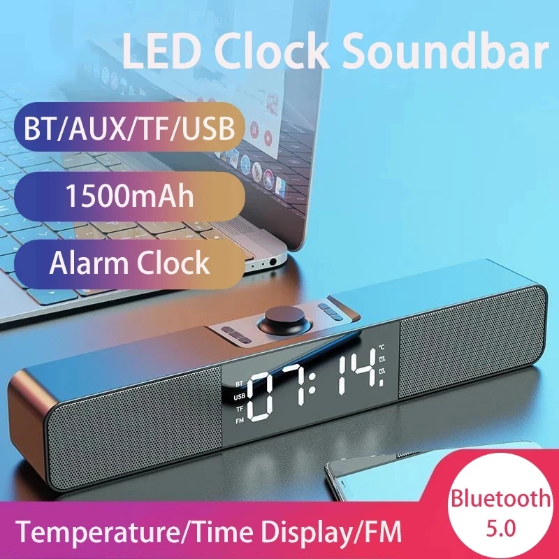 Portable Speakers Fashion Sound Bar Wekker Aux Bluetooth Speaker Home Theater Surround Soundbar TV Voor Computer Speaker+Box
Portable Speakers Fashion Sound Bar Wekker Aux Bluetooth Speaker Home Theater Surround Soundbar TV Voor Computer Speaker+Box