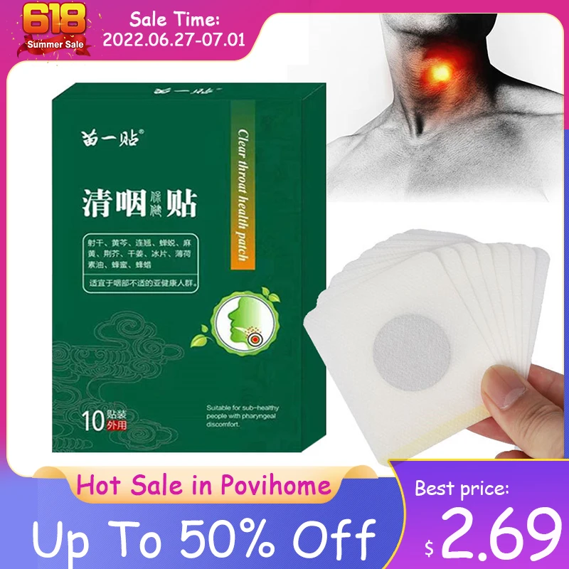 10Pcs Sore Throat Patch Treat Cough Chronic Pharyngitis Itchy Plaster Mumps Soothe Tonsils Inflammation Bronchitis Expectorant
10Pcs Sore Throat Patch Treat Cough Chronic Pharyngitis Itchy Plaster Mumps Soothe Tonsils Inflammation Bronchitis Expectorant