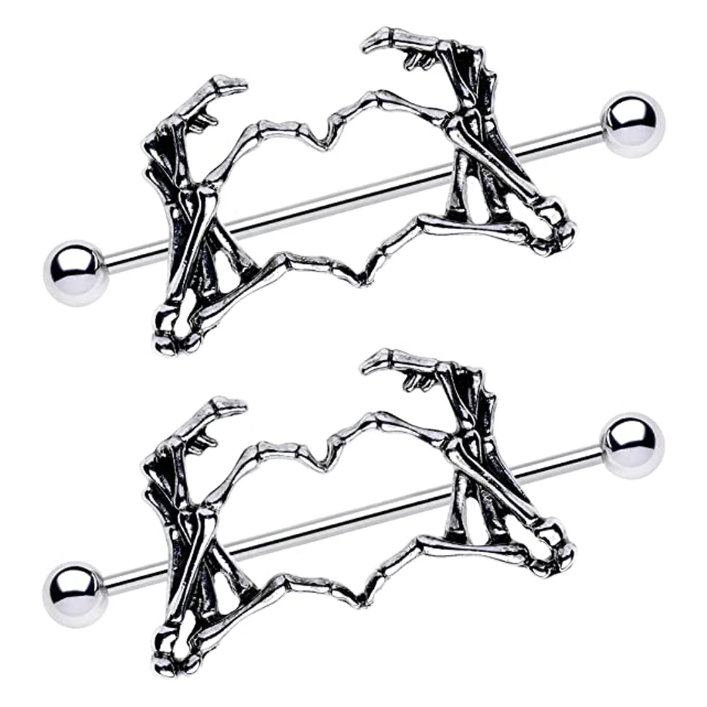 2 PCS Body Candy Nipplerings Piercing Women 14G 1 1/2" Stainless Steel Skeleton Heart 2Pc Dangle Nipple Ring Set 38mm
2 PCS Body Candy Nipplerings Piercing Women 14G 1 1/2" Stainless Steel Skeleton Heart 2Pc Dangle Nipple Ring Set 38mm