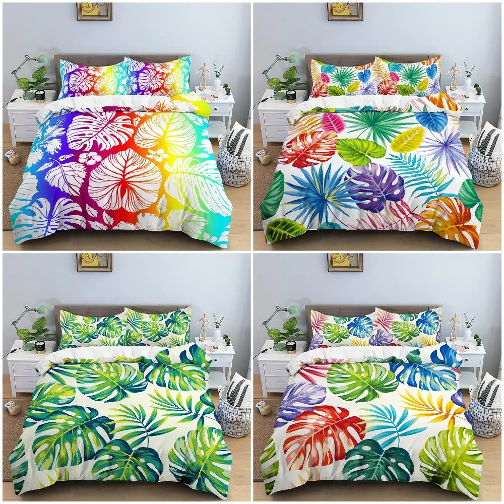 Colorful Tropical Leaves Bedding Set Queen Size Duvet Cover Set And Pillowcase 2/3pcs for Kids Adults Comforter Set
Colorful Tropical Leaves Bedding Set Queen Size Duvet Cover Set And Pillowcase 2/3pcs for Kids Adults Comforter Set