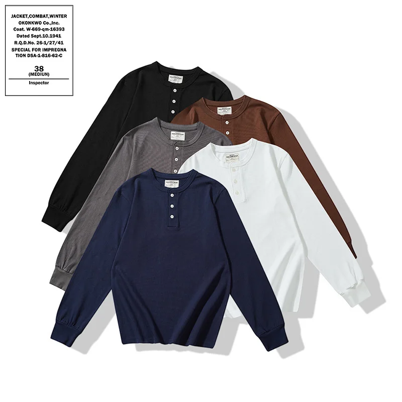Heavy 280g Thick Henry collar T-shirt Outdoor Trekking Training Fitness Sports Pullover Running Rugby Jersey Tooling Overalls
Heavy 280g Thick Henry collar T-shirt Outdoor Trekking Training Fitness Sports Pullover Running Rugby Jersey Tooling Overalls
