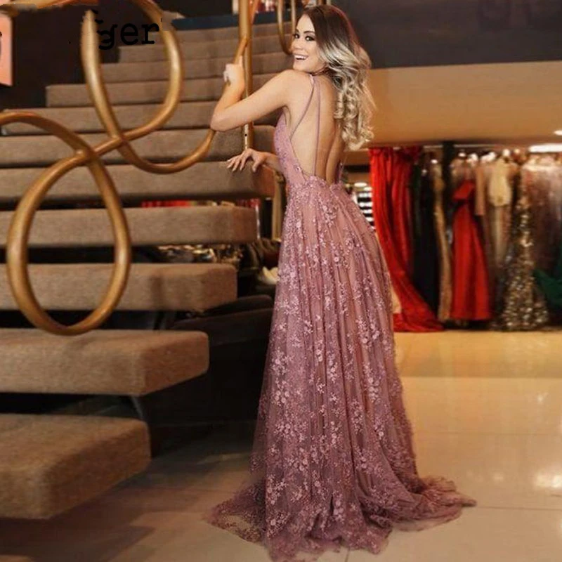 Private Custom Sexy Pink Spaghetti Strap Women's Evening Dress With Backless Deep V-Neck Lace A-LINE Women Prom Party Dress
Private Custom Sexy Pink Spaghetti Strap Women's Evening Dress With Backless Deep V-Neck Lace A-LINE Women Prom Party Dress