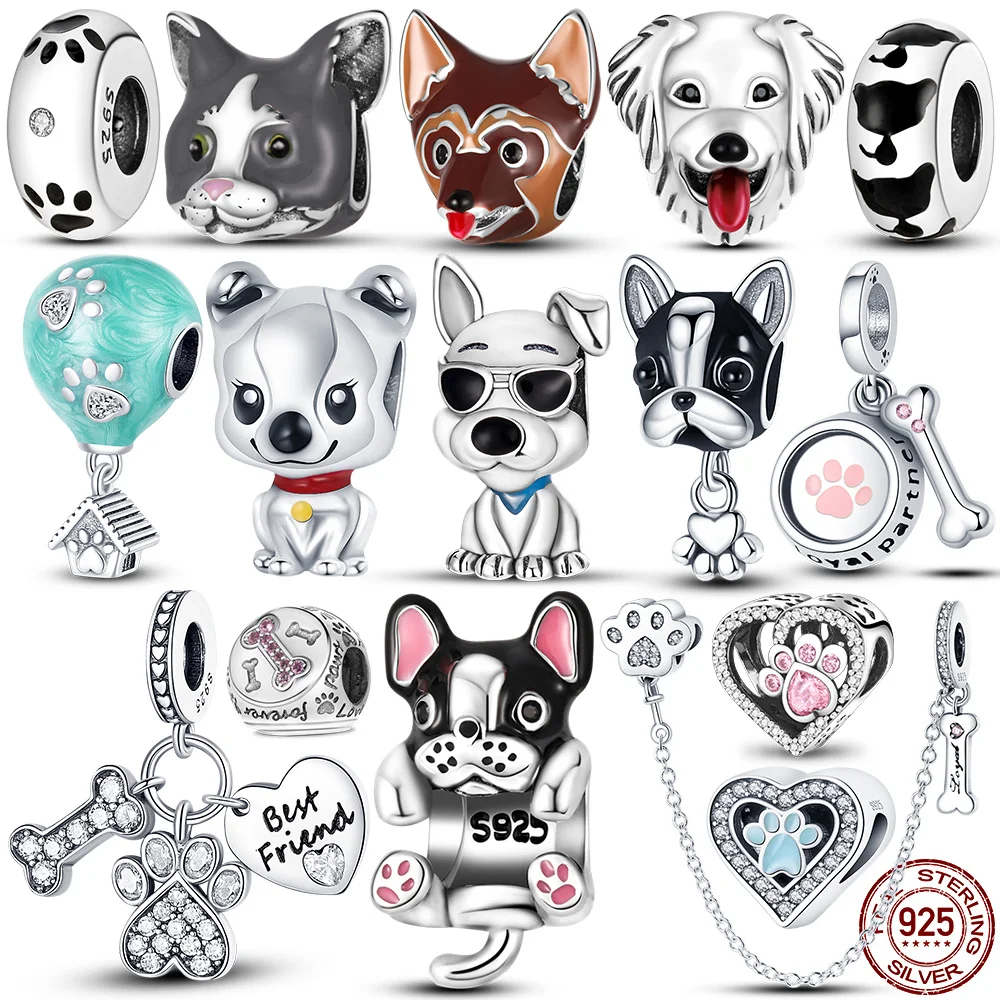 Dog Doggy 925 Silver Charm 925 Silver Animal Paw Footprint Bones Charms Beads fit Original Pandora Bracelet DIY Jewelry
Dog Doggy 925 Silver Charm 925 Silver Animal Paw Footprint Bones Charms Beads fit Original Pandora Bracelet DIY Jewelry