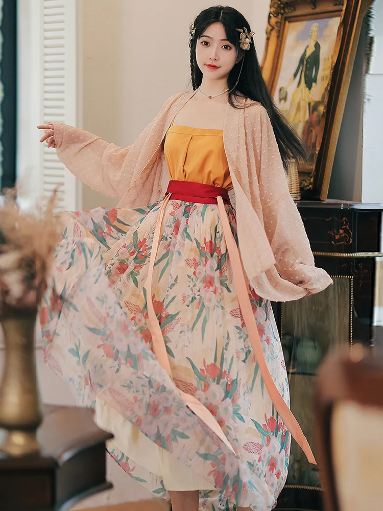 Chinese Traditional Women's Hanfu Fairy Floral Prints Summer Dress Daily Wearable Long Dress Ancient Cosplay Costume
Chinese Traditional Women's Hanfu Fairy Floral Prints Summer Dress Daily Wearable Long Dress Ancient Cosplay Costume