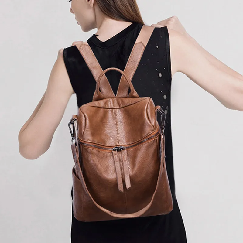 Vintage leather PU backpack purse for women ladies brown crossbody bag school book bags for girls rucksack anti-theft backpack
Vintage leather PU backpack purse for women ladies brown crossbody bag school book bags for girls rucksack anti-theft backpack
