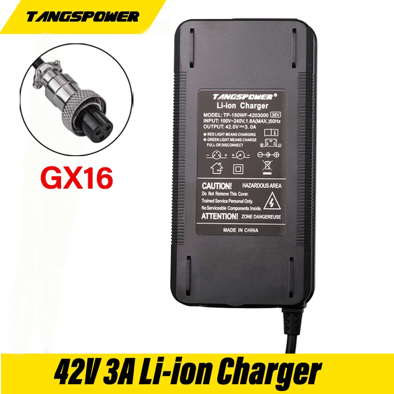 42V 3A lithium battery charger for 10S 36V li-ion battery pack electric scooter electric bike charger Connector GX16
42V 3A lithium battery charger for 10S 36V li-ion battery pack electric scooter electric bike charger Connector GX16