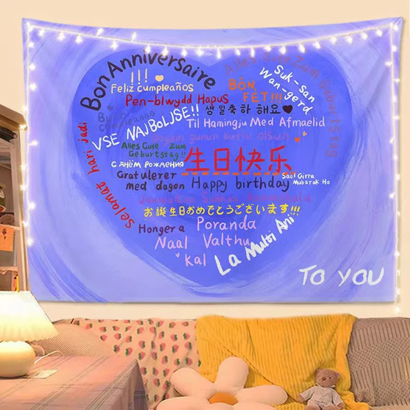 Birthday Decoration Scene Background Cloth Decoration Hanging Cloth Bedroom Living Room Decoration Home Universal Languages Birt 
Birthday Decoration Scene Background Cloth Decoration Hanging Cloth Bedroom Living Room Decoration Home Universal Languages Birt