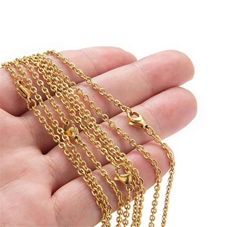 50pcs Stainless Steel Gold & Steel Chain Necklace, 1.5/2/2.5/3mm Cable Link Roll Bulk Necklace Wholesale for Woman
50pcs Stainless Steel Gold & Steel Chain Necklace, 1.5/2/2.5/3mm Cable Link Roll Bulk Necklace Wholesale for Woman
