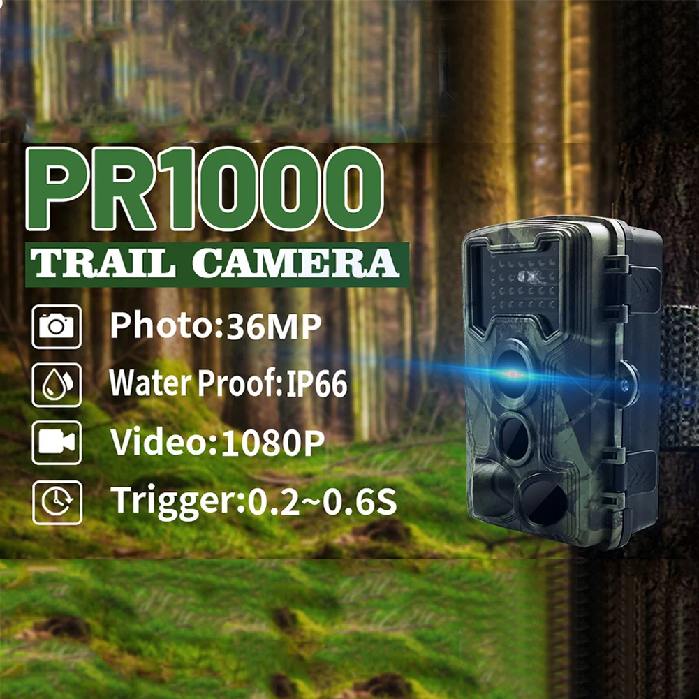36MP 1080P Hunting Camera Infrared Outdoor Wildlife Detector Surveillance Night Vision Infrared Hunt Tracking Trail Camera
36MP 1080P Hunting Camera Infrared Outdoor Wildlife Detector Surveillance Night Vision Infrared Hunt Tracking Trail Camera