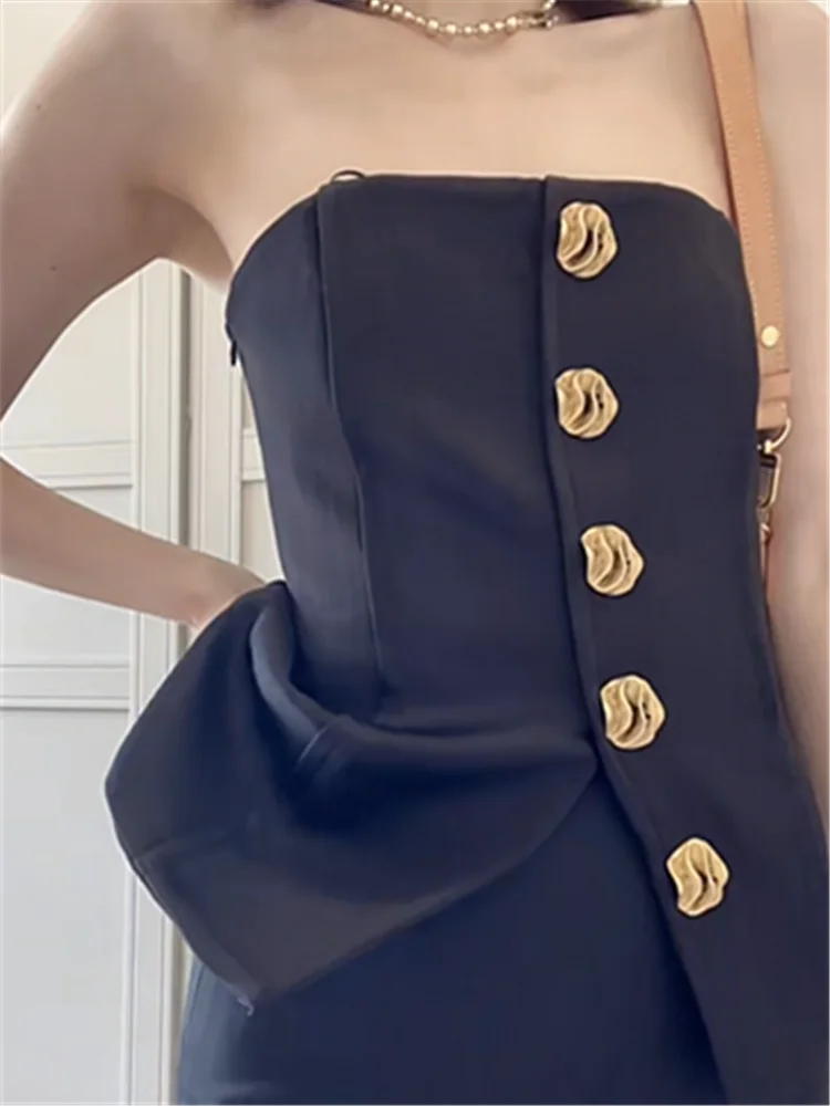 PB&ZA summer new women's fashion sexy chic black metal buttons corset tube top vest top 8024/512 8024512
PB&ZA summer new women's fashion sexy chic black metal buttons corset tube top vest top 8024/512 8024512