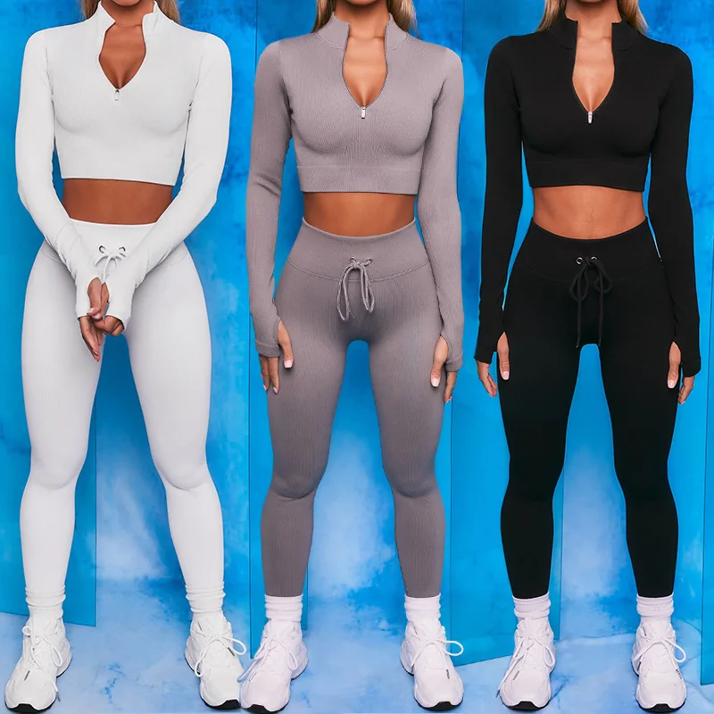 Seamless Yoga Set Women Sports Suit Zipper Long Sleeve Sport Bra Drawstring Leggings Sportwear Workout Clothes Fitness Gym Set
Seamless Yoga Set Women Sports Suit Zipper Long Sleeve Sport Bra Drawstring Leggings Sportwear Workout Clothes Fitness Gym Set
