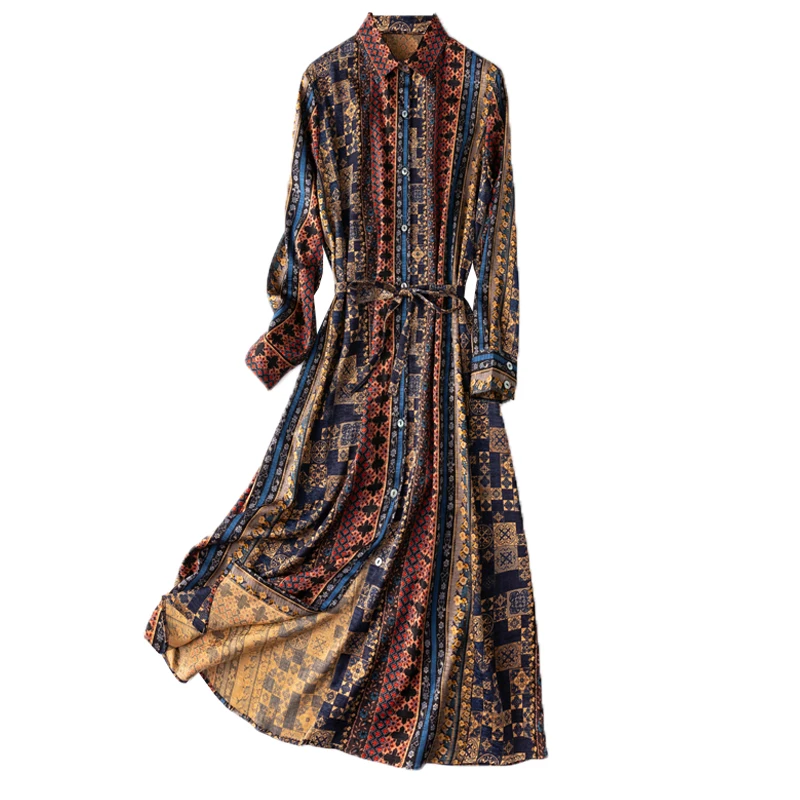 New 92% Natural Silk Birthday Dress for Women Indie Folk A-LINE Mid-Calf Turn-down Collar Summer Long Sleeve 2022
New 92% Natural Silk Birthday Dress for Women Indie Folk A-LINE Mid-Calf Turn-down Collar Summer Long Sleeve 2022