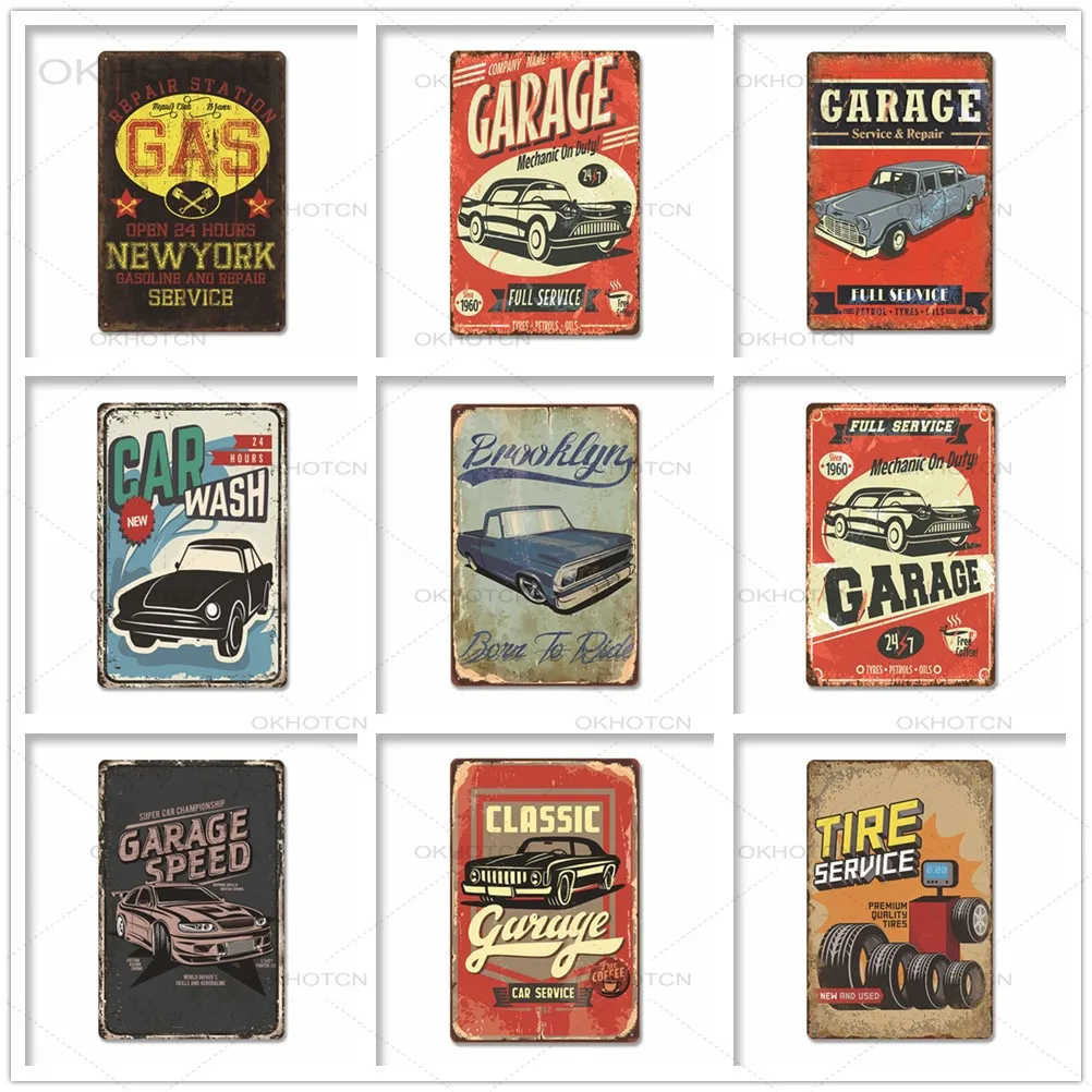 Garage Poster Metal Tin Sign Plaque Vintage Car Wash Tire Service Retro Metal Signs Garage Car Repair Man Cave Wall Art Decor
Garage Poster Metal Tin Sign Plaque Vintage Car Wash Tire Service Retro Metal Signs Garage Car Repair Man Cave Wall Art Decor