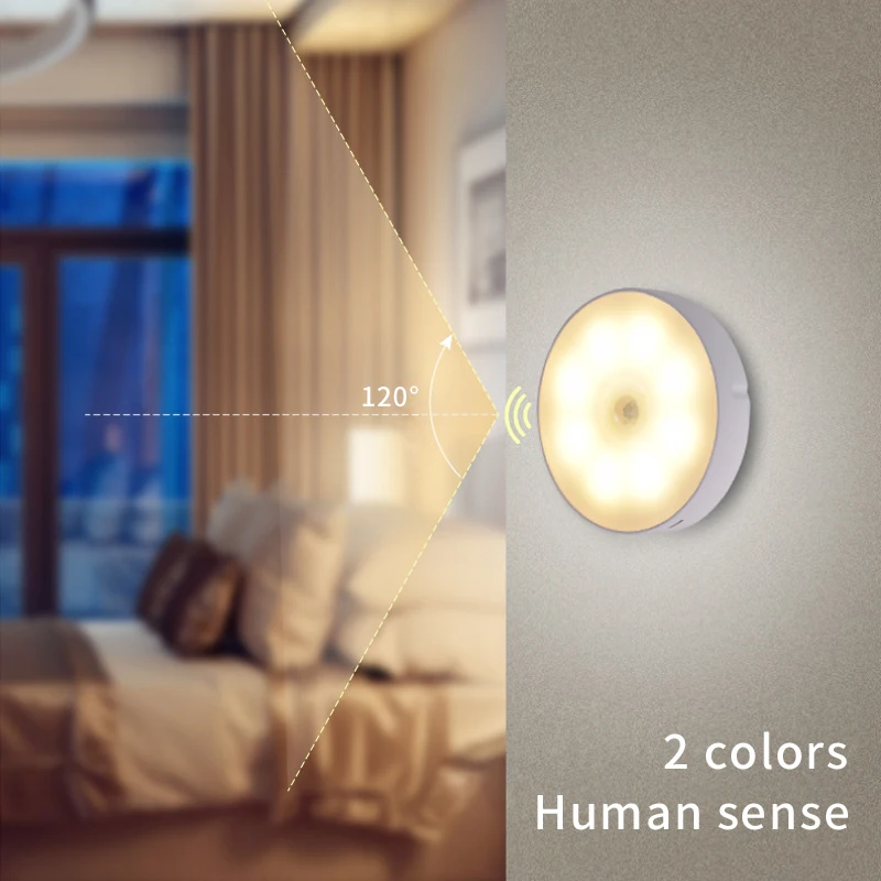 2PCS Motion Sensor Light Led USB NightLights Round Chargeable Lamp for Bedroom Kitchen Stair Hallway Wardrobe Cupboard Lighting
2PCS Motion Sensor Light Led USB NightLights Round Chargeable Lamp for Bedroom Kitchen Stair Hallway Wardrobe Cupboard Lighting