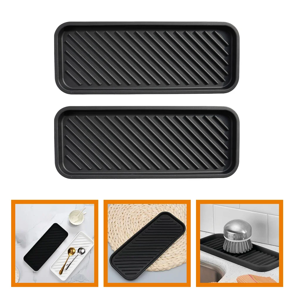 2pcs Silicone Drying Mat Sink Tray for Kitchen Countertop Silicone Tray for Soap Sponge Toiletry
2pcs Silicone Drying Mat Sink Tray for Kitchen Countertop Silicone Tray for Soap Sponge Toiletry