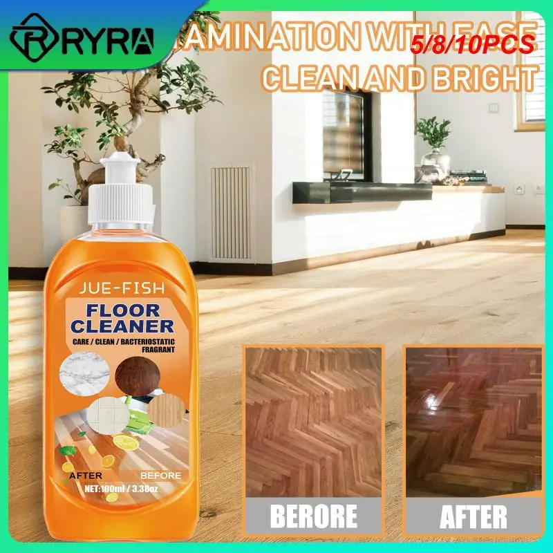 

5/8/10PCS 100ml Tile Floor Shine Polish Powerful Floor Cleaning Liquid Strong Multi-uses Floor Cleaner Cleaning Supplies