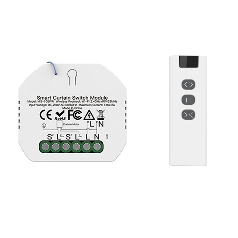 Tuya Wifi RF Roller Blind Shutter Curtain Switch Module With Remote For Electric Motor Sunscreen For Google Home Alexa
Tuya Wifi RF Roller Blind Shutter Curtain Switch Module With Remote For Electric Motor Sunscreen For Google Home Alexa