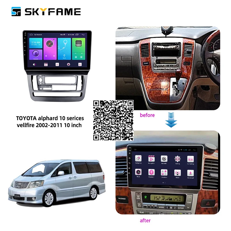 Автомагнитола SKYFAME 4 + 64G для Toyota Alphard Vellfire 2002-2008 Android, мультимедийная система
Автомагнитола SKYFAME 4 + 64G для Toyota Alphard Vellfire 2002-2008 Android, мультимедийная система
