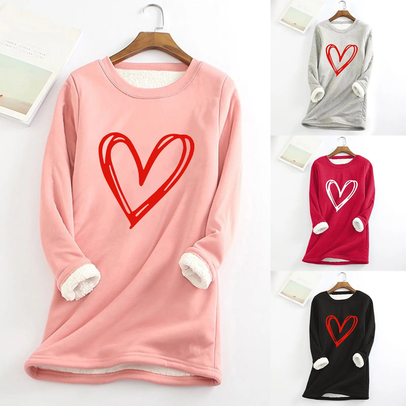 Удобная Женская толстовка, свободные топы с принтом на осень и зиму, утепленные флисовые теплые женские свитшоты без капюшона
Удобная Женская толстовка, свободные топы с принтом на осень и зиму, утепленные флисовые теплые женские свитшоты без капюшона