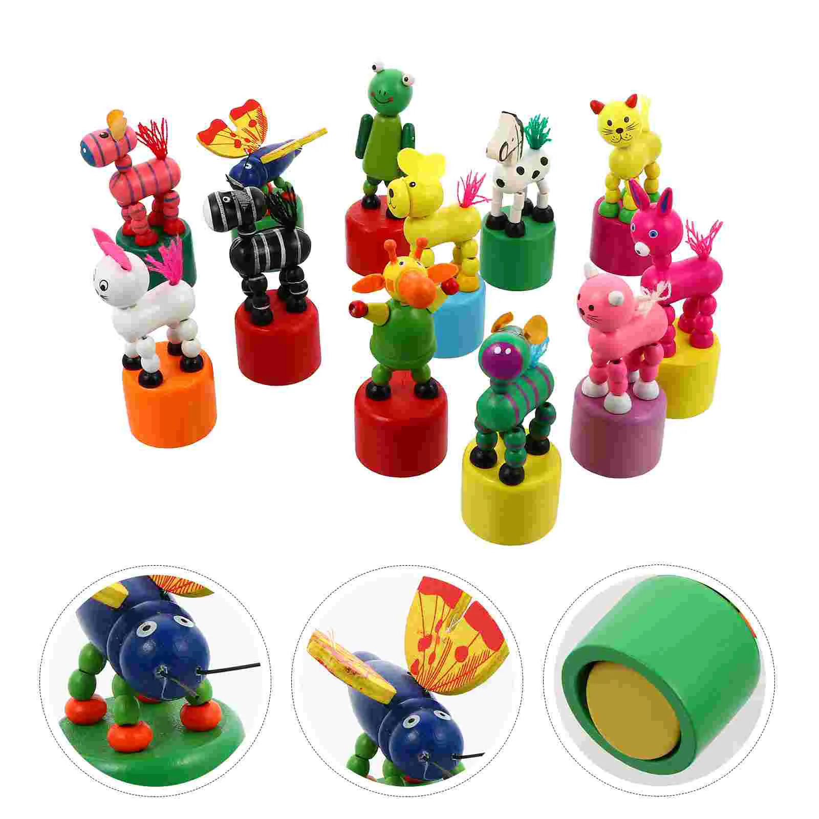 

Puppets Toy Finger Toys Animal Puppet Wooden Giraffe Press Push Thumb Dancing Valentines Animals Wood Christmas Up Figurine Zoo