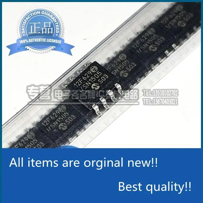 10 шт., оригинальная новинка, в наличии/SN Silkscreen 12F629 SMD, PIC12F629-I Memory
10 шт., оригинальная новинка, в наличии/SN Silkscreen 12F629 SMD, PIC12F629-I Memory