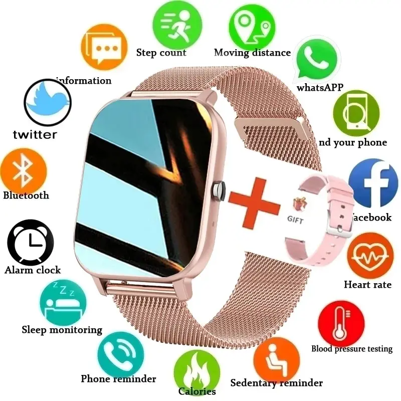 

Новинка 2023, женские Смарт-часы с сенсорным экраном, фитнес-трекер с функцией измерения кровяного давления для смартфона PK GTS 2, Смарт-часы для мужчин + коробка