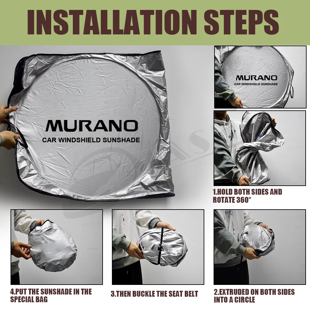 For Nissan Murano Z50 Z51 Z52 2002 2003 2004 2005 2006 - 2021 Car Sunshade Sun Shade Front Window Film Windshield Visor Cover
For Nissan Murano Z50 Z51 Z52 2002 2003 2004 2005 2006 - 2021 Car Sunshade Sun Shade Front Window Film Windshield Visor Cover