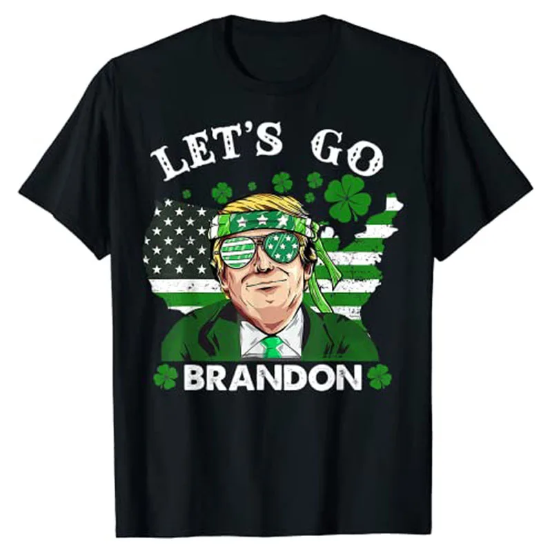 Let's Go Shamrock Brandon Happy St Patrick Day Trump T-Shirt Funny Joke Graphic Tee Tops American Flag Novelty Apparel Costume
Let's Go Shamrock Brandon Happy St Patrick Day Trump T-Shirt Funny Joke Graphic Tee Tops American Flag Novelty Apparel Costume