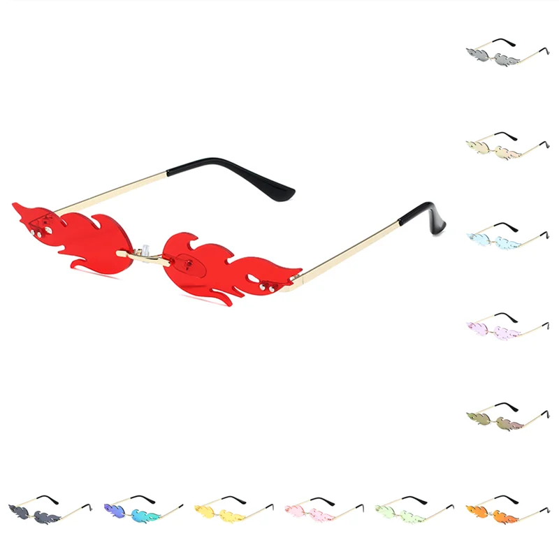 Anime Ninja Flame Akatsuki Cosplay Flame Sunglasses Individuality Fashion Trend Shades Metal Rimless Party Glasses Accessories
Anime Ninja Flame Akatsuki Cosplay Flame Sunglasses Individuality Fashion Trend Shades Metal Rimless Party Glasses Accessories