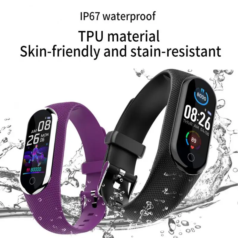 

Bracelet 105mah Waterproof 0.96 Inch Usb Charge Heart Rate Monitoring Hd Touch Screen Sports Watch Message Reminder