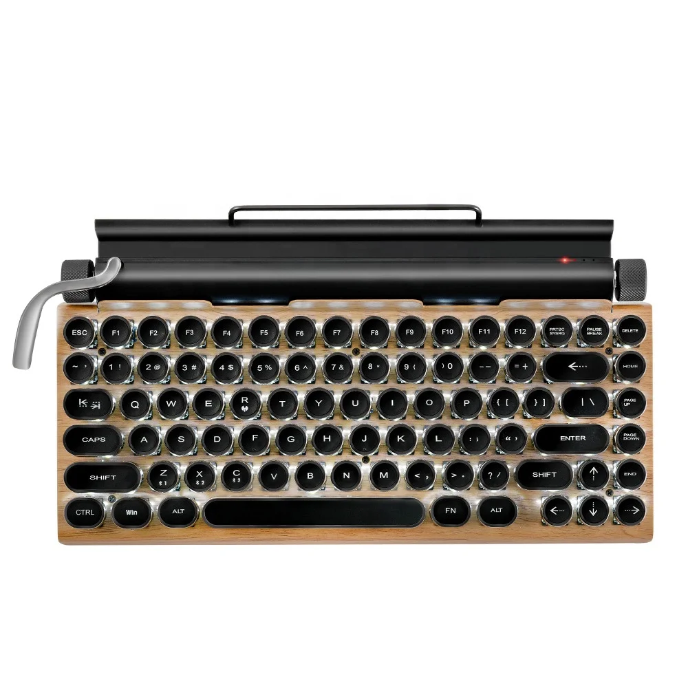 Typewriter Keyboard Wireless RGB Colorful Backlight Retro Mechanical Keyboard for Cellphone Tablet Laptop
Typewriter Keyboard Wireless RGB Colorful Backlight Retro Mechanical Keyboard for Cellphone Tablet Laptop