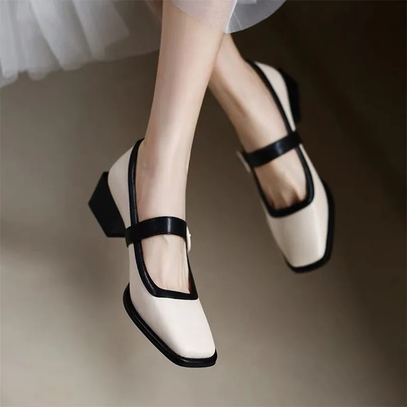 New Women's Mary Jane Shoes Square Toe Dress Shoes Mid Heels Elegant Ladies Shoes Round Buckle Designer 102N
New Women's Mary Jane Shoes Square Toe Dress Shoes Mid Heels Elegant Ladies Shoes Round Buckle Designer 102N