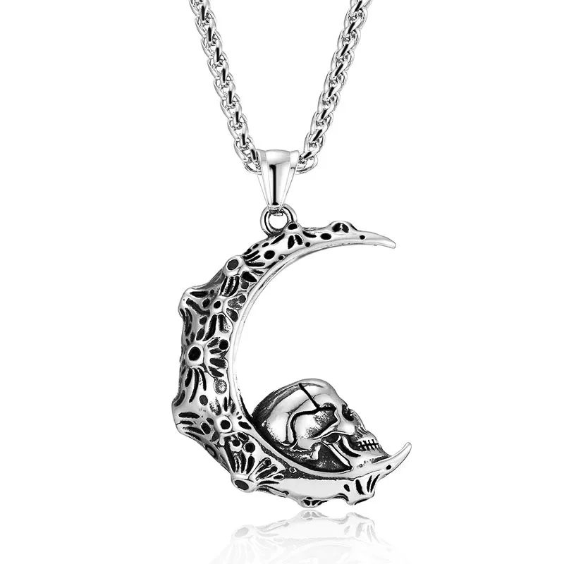 Vintage Moon Skull Pendant Charm Men's Necklace Fashion Christmas Valentine's Day Gift Protector Jewelry Accessories
Vintage Moon Skull Pendant Charm Men's Necklace Fashion Christmas Valentine's Day Gift Protector Jewelry Accessories