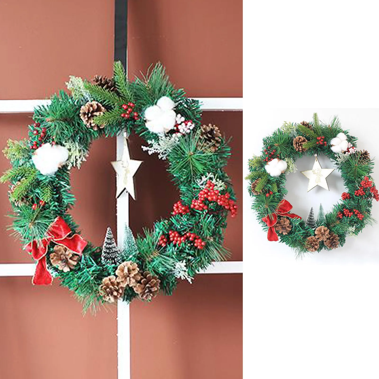 Simulation Garland Christmas Cotton Hanging Wreath Decoration Cane Circle Door Home Decor Lighted Christmas Wreath 
Simulation Garland Christmas Cotton Hanging Wreath Decoration Cane Circle Door Home Decor Lighted Christmas Wreath