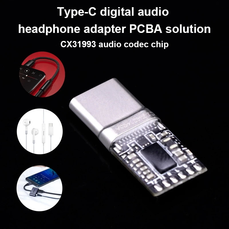 Type-C Digital Audio Module In-Line Headphone Solution CX31993 For Xiaomi Samsung Ipad Adapter Module
Type-C Digital Audio Module In-Line Headphone Solution CX31993 For Xiaomi Samsung Ipad Adapter Module