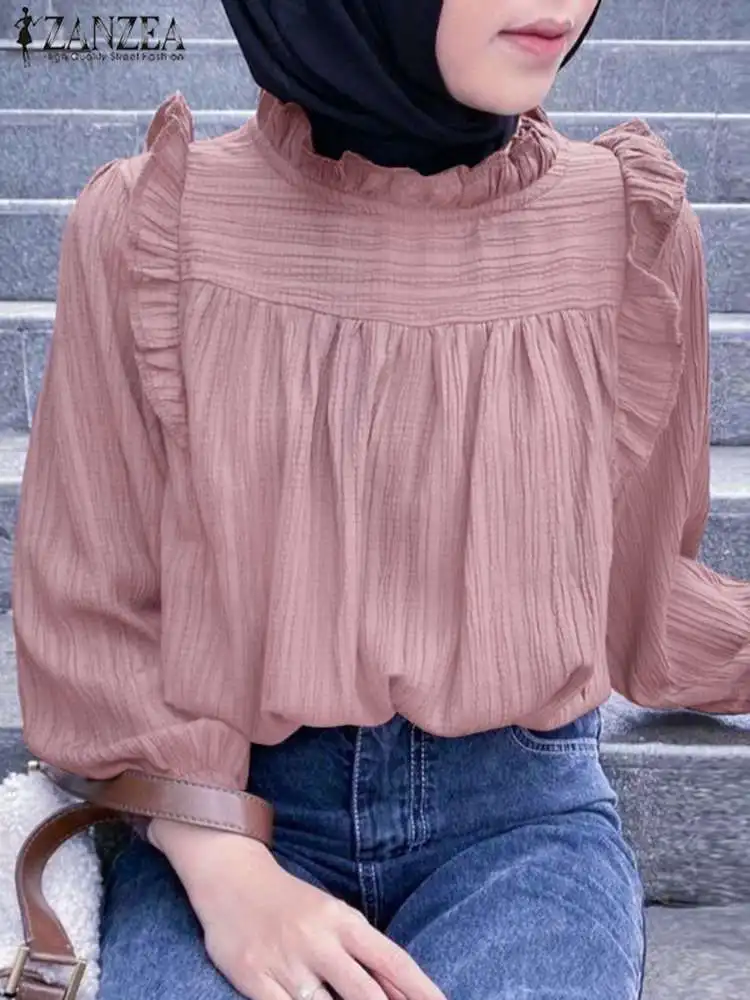 ZANZEA Muslim Tops for Women Long Sleeve Ruffles Blouse Solid Isamic Clothing Turkey Dubai Hjab Blusas Female Chemise Oversize
ZANZEA Muslim Tops for Women Long Sleeve Ruffles Blouse Solid Isamic Clothing Turkey Dubai Hjab Blusas Female Chemise Oversize