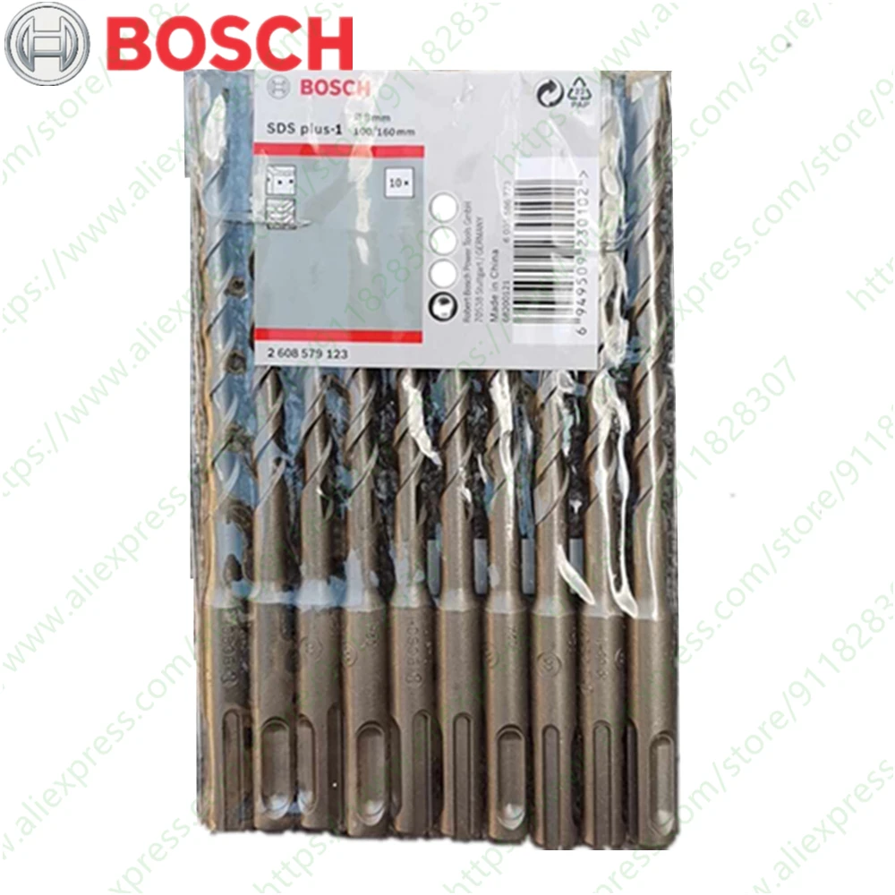 

Набор сверл Bosch SDS Plus-1, 10 шт., два канала, кирпичная стена, бетон S3, ударные сверла (8x160 мм)