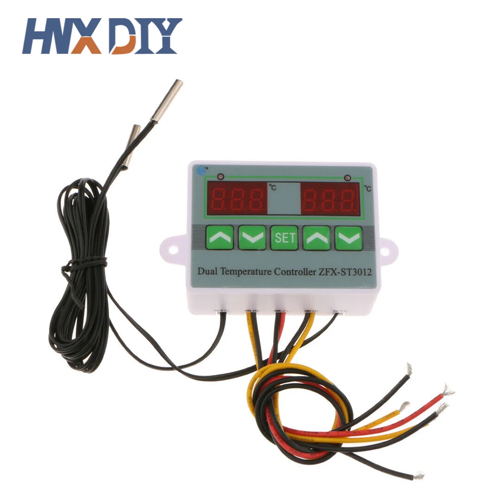 ZFX-ST3012 Dual Temperature Controller Digital Thermostat Incubator Control Microcomputer Dual Probe AC 220V 12V 24V
ZFX-ST3012 Dual Temperature Controller Digital Thermostat Incubator Control Microcomputer Dual Probe AC 220V 12V 24V