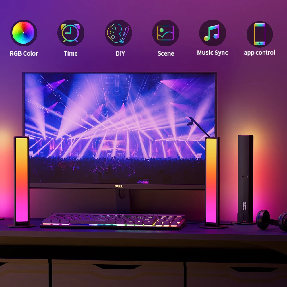 LED Night Light Bar RGB Atmosphere Rhythm Lights Music Synchronization Lamp TV Wall Computer Game Room Party Car Decoration 
LED Night Light Bar RGB Atmosphere Rhythm Lights Music Synchronization Lamp TV Wall Computer Game Room Party Car Decoration